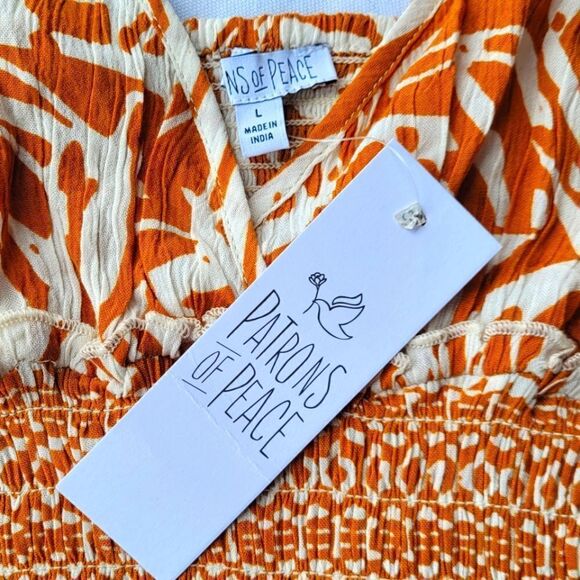 NWT Patrons of Peace Crop Top Tie Strap Summer Shirt - Picture 3 of 7